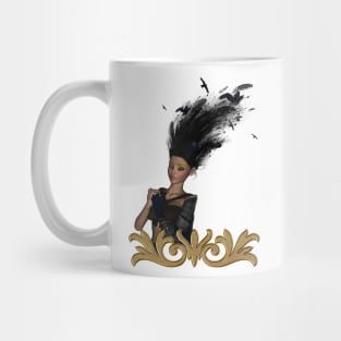 Wonderful fantasy girl with crow in the hair Mug